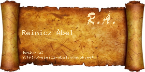Reinicz Ábel névjegykártya